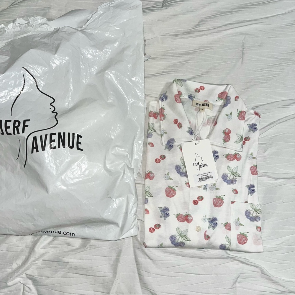 Djerf Avenue Summer Berries Pajama Shirt
